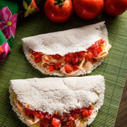 Tapioca de pizza + Suco de abacaxi com hortelã