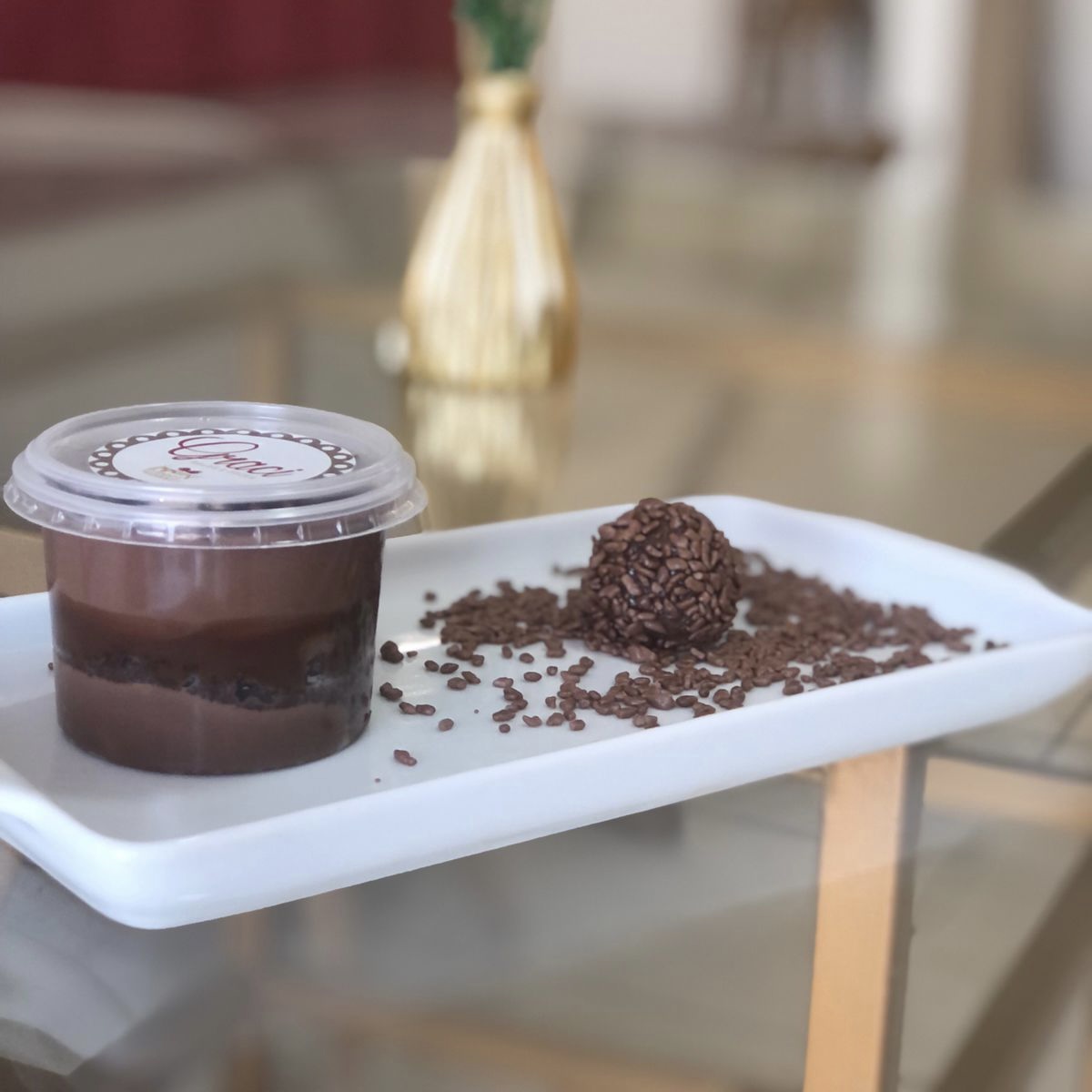 Potinho bolo de chocolate