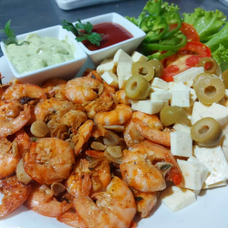 Camarão com queijo
