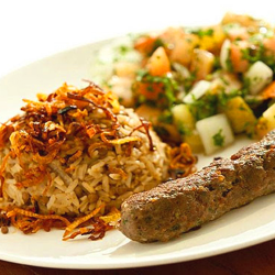 Arroz Sírio com Cafta e Tabule