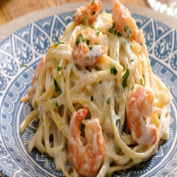 Linguine Gamberi Granchini Rose