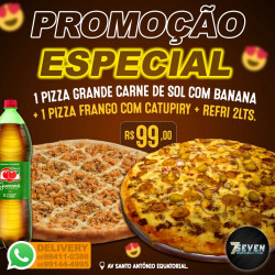 2 pizza G carne de sol + frango + refri 2 L