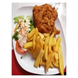 Frango Frito c/ Salada e Batata Frita